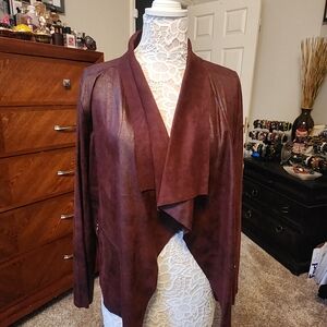 Worthington Deep Burgundy Waterfall Jacket